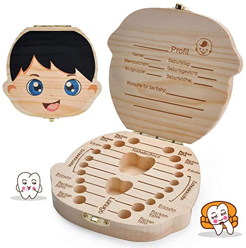 LATTCURE Scatola da denti in legno per scatola regalo e regalo di Natale per bimbo