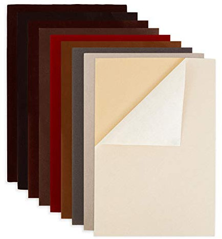 BENECREAT 18PCS 9 Farben Samtgewebe mit klebrigem Rücken, A4 Blatt (30 x 20 cm), selbstklebend, langlebig und wasserdicht, vielseitig einsetzbar, ideal für Kunst und Handwerk