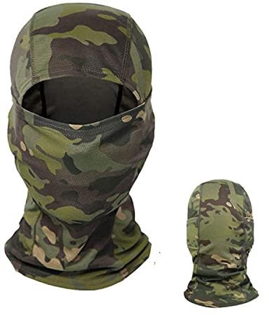 ZHjuju Sturmhaube, Atmungsaktive Vollgesichtsmaske Multifunktionale Sonne UV-Schutz Sturmhaube für Herren Damen Outdoors Sport Jagd Radfahren Motorrad Ski Sport Camouflage.