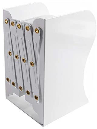 Stehsammler A4, ZEEREE Verstellbar Stehordner Metall Stapelbar Breit Zeitschriftensammler, Dokumentenablage 19 x 48 x 15 cm, Buchstütze, Metall Einstellbare Buchstützen (Weiß)