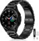 Mastten Cinturino Compatibile con Samsung Galaxy Watch 4 40mm 44mm/Galaxy Watch 4 Classic Cinturino 46mm 42mm,Cinturino in Acciaio Inossidabile per Galaxy Watch 5 / Galaxy Watch Active 2, Nero