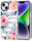MOSNOVO Case for iPhone 14 Plus, [Buffertech 6.6ft Military-Grade Drop Protection] [Anti Peel Off Tech] Clear TPU Bumper Phone Case Cover Design - Blossom Stripes Floral