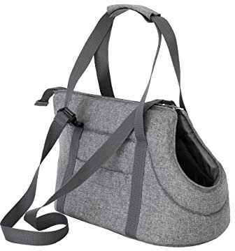Hundetasche, Transportbox, Katzentasche, mit verstellbarem Schultergurt, mit Seitentaschen, Hände frei Reisetasche, Grau, 3: 30 x 50 x 32 cm