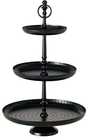 BOLTZE Etagere Noorwijk Servierplatte Dessertständer mit 3 Etagen Servierset für Kuchen, Obst und Kekse 31cm Durchmesser