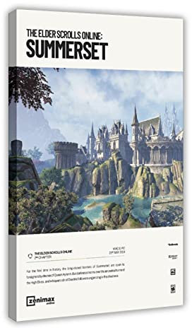 The Elder Scrolls Online (2014) Videospiel-Poster Leinwand Schlafzimmer Dekor Sport Landschaft Büro Zimmer Dekor Geschenkrahmen Stil 50 x 75 cm