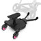 Gimisgu Buggy Board mit Sitz, Mitfahrbrett Trittbrett, Universal Stehbrett, 360°Zweirad Design, Kinderwagen Zubehör, mit Kinderwagensitz, passend für jeden Kinderwagen erhältlich(Rosa)