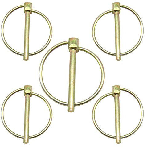 CEEYSEE 5Pcs 4.5mm Lynch Pin Set ,Pin Length 45mm Zinc Plated Carbon Steel Fasteners Safety Pins Lock for Trailers, Tractors，Trolley，Mowers (O.M4.5X45MM)