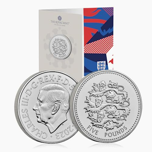 CrawleyCoins 2023 Pride of England Women’s Football World Cup £5 Brilliant Uncirculated Coin in Mint Pack
