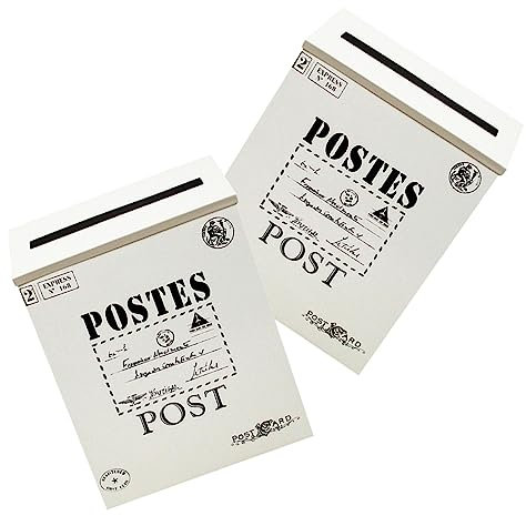 OATIPHO 2st Briefkasten Aus Blech Eiserne Vorschlagsbox Antikes Weinglas Außenbriefkästen Briefkasten Im Freien Vertikale Briefkästen Villa-briefkasten Eisen Schmücken Haushalt Weiß