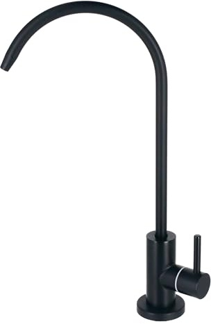 AORA® | Ein-Weg-Osmose-Wasserhahn SOFIA Edelstahl massiv | Edelstahl 304 | 360° schwenkbar | Ein-Weg-Wasserhahn | Küchenarmatur für Osmoseanlagen | für Wasserfilter | (Schwarz Matt)