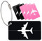 Yizhet Étiquette Bagage 6 Pièces en Alliage d'Aluminium avec Cordes en Acier Inoxydable et Carte PVC Étanche, Pour Valise, Avion, Voyage (Noir, Rose)