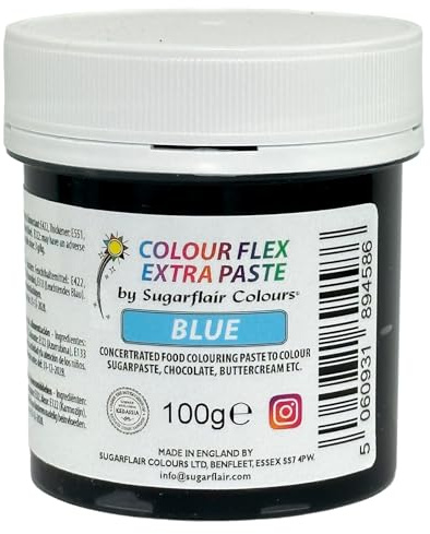 Colour Flex Food Colouring Paste Blue - Extra Concentrated, Vibrant Food Colouring For Buttercream, Chocolate, Sugar Paste, Icing, Fondant, Royal Icing, Cake Decorations and More - 100g