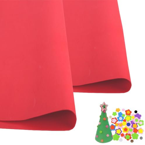 Eva-Schaumstoff-Blätter, Rot, für Cosplay, EVA-Schaum, 1 mm dick, 50 x 90 cm, EVA-Schaum-Papier für Kunst, Handwerk, DIY-Projekte, 2 Stück