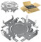 BudMat Niveauverbinder - 50 St., Grau, Stahl, U Form, CE-zertifiziert, Trockenbau