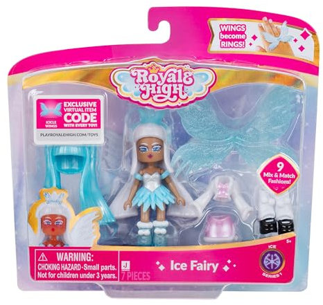 Royale High 7,6 cm Ice Fairy Fashion Doll - 1 Figur mit 9 Modeaccessoires - Virtueller Artikelcode enthalten - Serie 1 - ab 5 Jahren