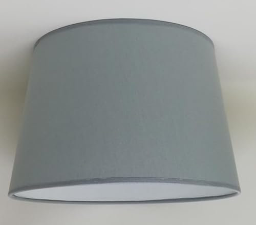 30 cm Lampenschirm, Baumwollstoff mit weißer PVC-Rückseite, handgefertigtes Produkt, für Tischlampe, Stehlampe (Grau)