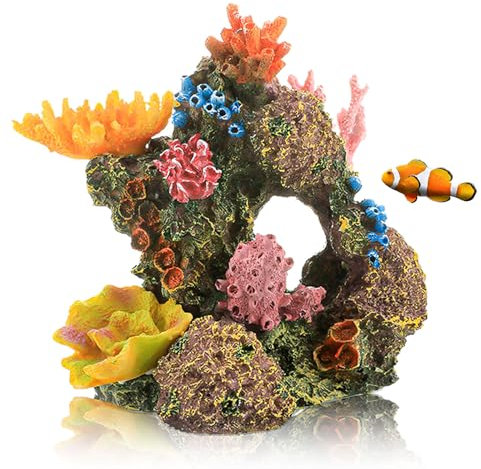 MLKLDOU Künstliches Korallenriff - Aquarium-Dekoration, Unterwasserpflanzen, Ornament, Bunt für Landschaftsdekoration, Harzkoralle (03)