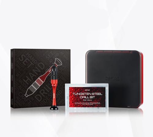 Präzisions-Handbohrer-Set aus Aluminiumlegierung, Wolframstahl-Bohrer (0,3 mm-1,2 mm), 10 Stück, für Hobby-Modelle, Handwerk