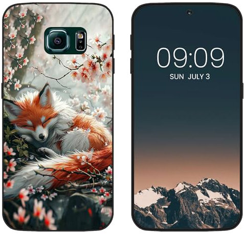 WUACYEAMING für Samsung Galaxy S6 Edge Hülle,Mode Schutzhülle Schwarz Handyhülle mit Aesthetic Muster Weich Silikon Dünn TPU Stoßfeste Kratzfest Schutzhülle Cover-Zoro