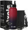 Livole 40oz 1180ml Stainless Steel Water Bottles with Straw and Carrying Pouch, Metal Water Bottle for Women, Men, Vacuum Insulated Water Bottle for Cold Hot Drinks, Travel, Sports, Ruby & Wineberry