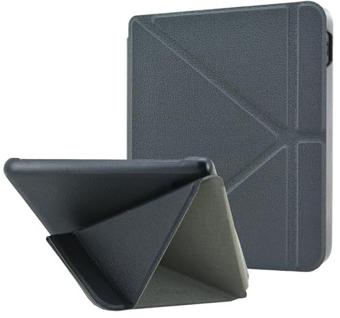 DMLuna Étui pour Kobo Libra Colour 7 (Modèle N428 2024) - Coque légère en Cuir PU de qualité supérieure avec Support Origami et Fonction Auto Sleep/Wake, Noire