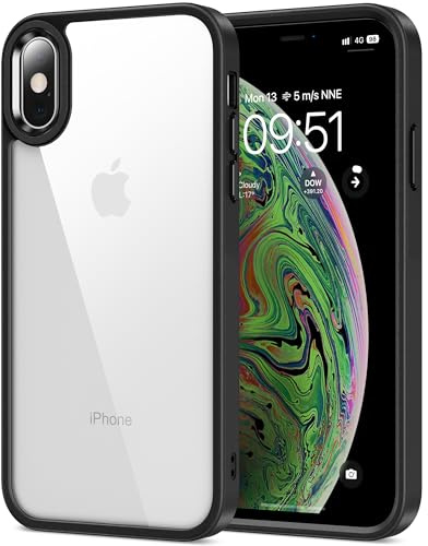 HOOMIL Coque pour iPhone XS Max, Anti-Jaunissement, Noir