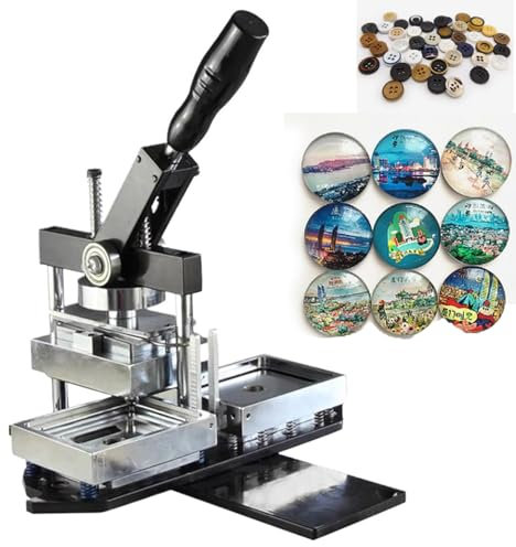 ZHIXUMM Fridge Magnet Button Badge Making, 80 * 53mm Button Badge Maker, Professional Metal Badge Maker + Paper Cutter + 200pcs Component, For Friends Children Diy Gifts