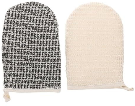 minkissy Doppelseitiger Peeling-Handschuh Aus Sisal 2 Stück Massagehandschuh Für Tiefenreinigung Und Sanftes Körperpeeling Badehandschuh Für Damen Und Herren