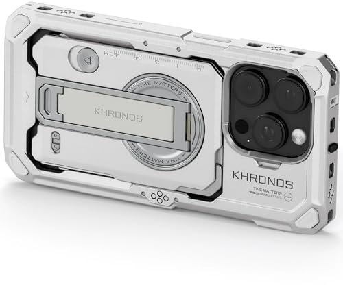 Tilta Khronos Hülle Kompatibel mit iPhone 16 Pro - Titanium White | Handy Filmemachen Zubehör | Phone Camera Cage | Phone Video Rig | TK-IP16-PFC-TW