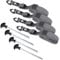 your GEAR Storm Webbing Set - 4 x Abspanngurt mit Karabiner, Abspannleinen mit Erdnägeln für Zelt, Vorzelt, Sonnensegel