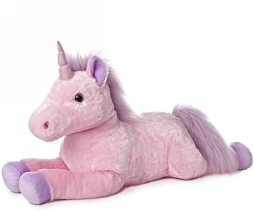 Gustaw Groß Einhorn Plüsch Kuscheltier, Plüscheinhorn - XXL Einhorn Tier, Weiche und Kuschelige Stofftiere, Plüsch Mega Gross Einhorn Plüschtier Kinder, Baby (Rosa, 100cm)