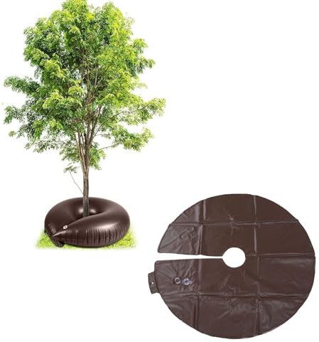 Lvifloae Tree Irrigation Sac arbre Bague d'arrosage 10 gallons Eco Friendly réutilisable PVC Drip Irrigation Water Pouche pour planter des arbres de jardinage et des arbustes (Café)