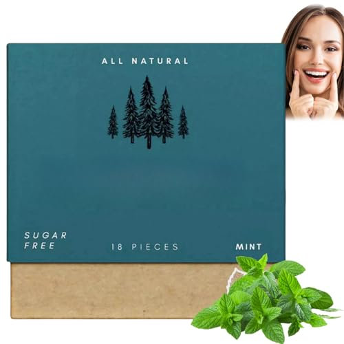Underbrush Remineralizing Chewing Gum,Mastic Mints Teeth Cleaning Gu/m,Organic Mint Chewing G/um,Long Lasting Freshen Breath Remineralizing G/um