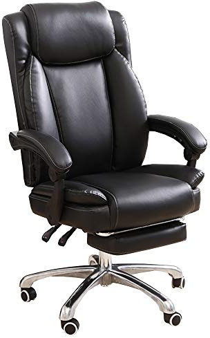 Bürostühle Racing Stuhl Bürostuhl Chefsessel 150 ° verstellbares Design Hoher Rücken Chefstuhl Drehstuhl anheben Lagergewicht 200kg Schwarz Braun(Black)