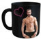 Tasse à café, mug sexy thermo-réactif déshabilleur homme, beau gosse, couleur noire, 25 cl