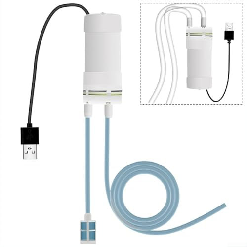 WIIYENA Mini Electric Water Pump 5V Self-Priming USB Powered Vacuum Pump with Pipe for Home Garden Aquarium Pumping(3Meter)