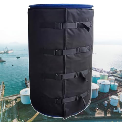 pealiritansemen 2000 W Metal Oil Drum Heater,55 Gallon Oil Drum Electric Heating Sleeve,Uniform Heating,0-120℃ Adjustable Temperature,Detachable Design,Silicone Fabric Material,For 200 L Drum,Black