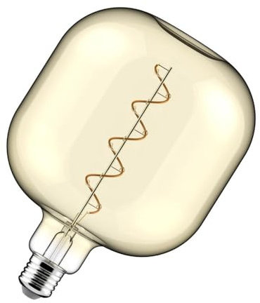 Crompton Lamps LED Decorative E27 Screw Bulb, 150mm x 196mm Globe Screw Filament, 4.5W 1800K Extra Warm White 300lm 28W Eqv, Golden Amber Lightbulb, Hanging Lights, Pendant Light, Extra Large Bulbs