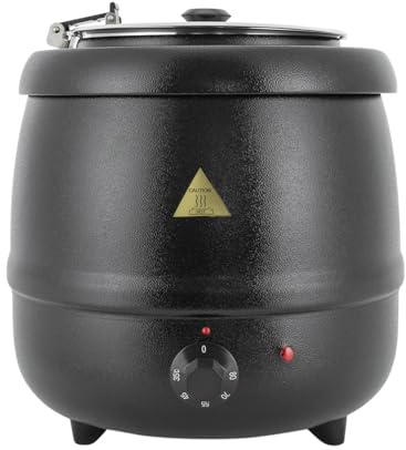 Olla de sopa eléctrica de acero inoxidable de gran capacidad, calentador de sopa, temperatura ajustable, para cocina, restaurante, cafetería, reunión familiar