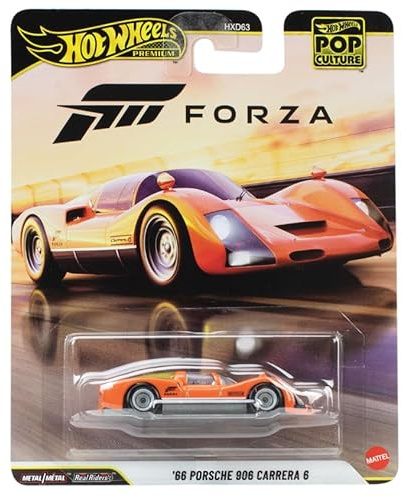 Hot Wheels Premium Pop Culture Forza '66 Porsche 906 Carrera 6, Die-Cast Metal Collectible Car