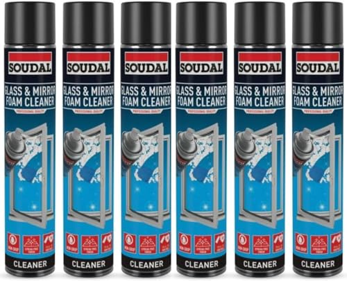 VARNOX, Glass & Mirror Foam Cleaner Spray 750ml – Professional Streak Free Window & Mirror Cleaning Foam for Glass Surfaces (6PCS)