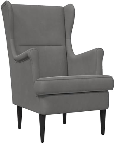 vidaXL Sessel Dunkelgrau Samt, Schlafzimmer-Sessel, modernes Design, bequemer Platz, Wohnaccessoire, zeitgenössisch, funktionales Wohnzimmer