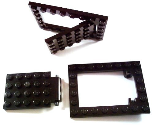 LEGO Lot de 2 trappes de Porte 6 x 8 Picots Noirs.