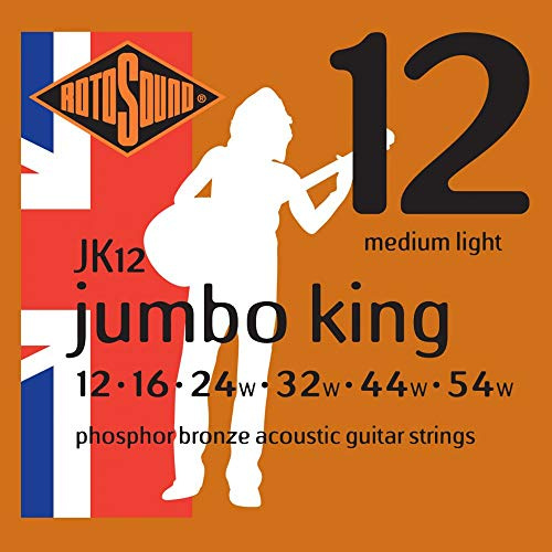 Rotosound Jumbo King JK12 medium phos bronze acoustic guitar strings 12-54 (2 PACKS)
