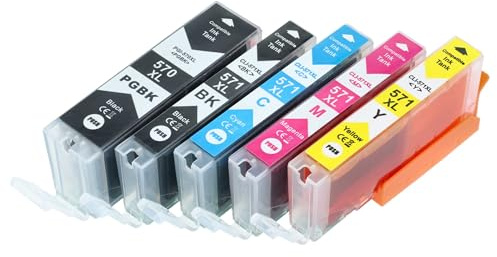 vhbw 5X Tintenpatronen kompatibel mit Canon Pixma MG6852 | MG6851, MG6850, MG5753, MG5752, MG5700, MG5751, MG5750, MG6800 Drucker (Kompatibel)