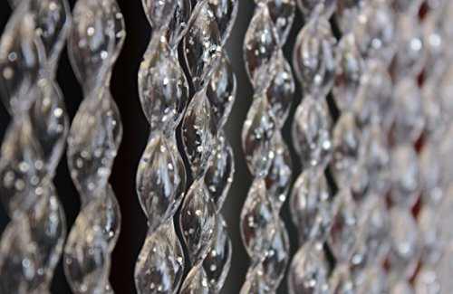 Rideau/Moustiquaire en PVC – modèle 21 - Bâtonnet D'ALUMINIUM - Made in Italy - Mesures Standard (90x200/100X220/120X230/130X240/150X250) - (130 X 240, TRASPARENT AVEC GLITTER ARGENT [8])