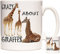 Crazy About Girafes Mug cadeau en céramique Tasse à café Girafe 325 ml Tasse en céramique avec images de girafe