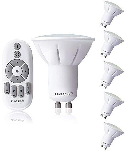 LAMPAOUS GU10 LED Light Bulbs 50 Watt Halogen Gu10 Bulb Equivalent, LED GU10 Dimmable LED Bulbs Color Temperature from 2700K to 6500K Warm White, Pure White, Cool White All White Colors