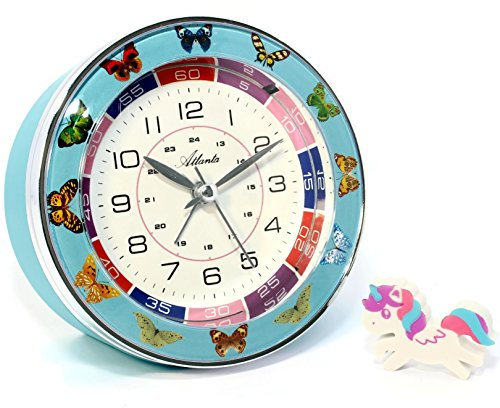 Atlanta Kinderwecker ohne Ticken mit Einhorn Radiergummi - 1982-5 Rad
