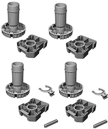 Gedotec Möbelfüße Küchen-Unterschrank Sockelfüße höhen-verstellbar Kunststoff schwarz | Stellfuß mit Höhe 120 mm | KOMPLETT Set | Verstellfüße 500 kg Tragkraft | 4er Set - Schrank-Füße für Möbel